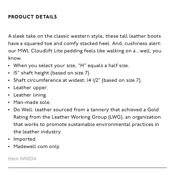 🔥NEW Madewell The Antoine Tall Boot size 9 1/2 - Picture 12 of 12